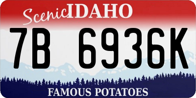 ID license plate 7B6936K