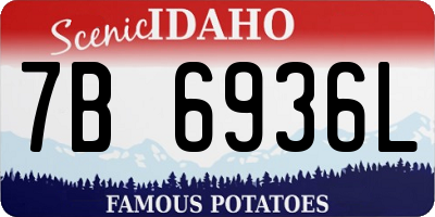 ID license plate 7B6936L