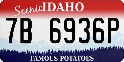 ID license plate 7B6936P