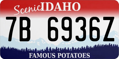 ID license plate 7B6936Z