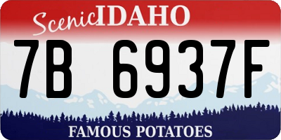 ID license plate 7B6937F