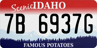 ID license plate 7B6937G