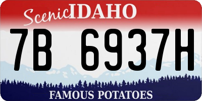 ID license plate 7B6937H