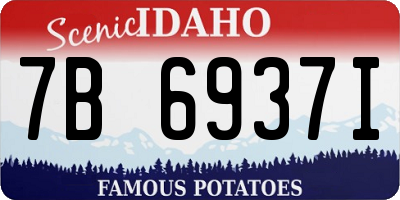 ID license plate 7B6937I