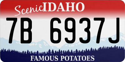 ID license plate 7B6937J