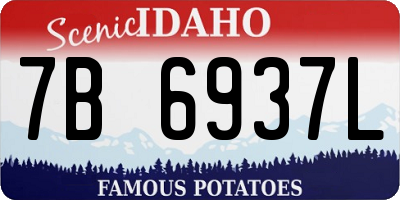 ID license plate 7B6937L