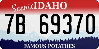 ID license plate 7B6937O