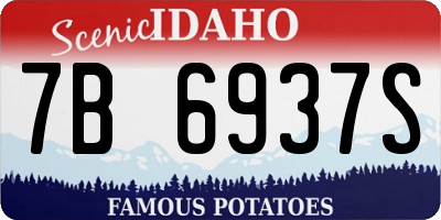 ID license plate 7B6937S