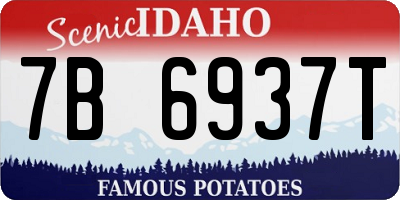 ID license plate 7B6937T