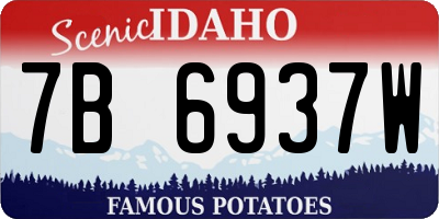 ID license plate 7B6937W