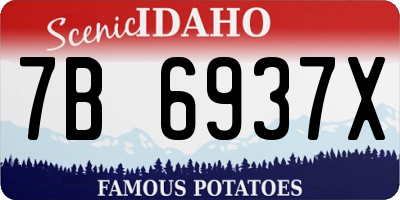 ID license plate 7B6937X