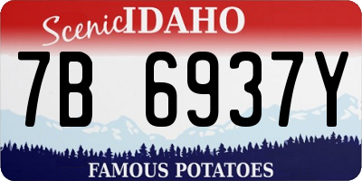ID license plate 7B6937Y