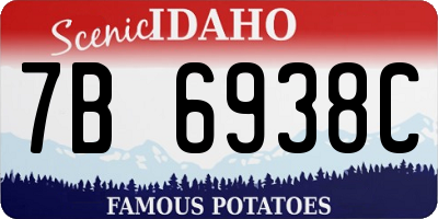 ID license plate 7B6938C
