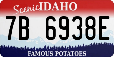 ID license plate 7B6938E