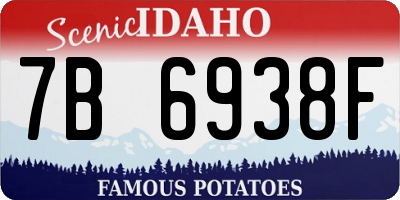 ID license plate 7B6938F