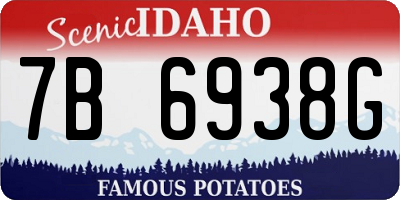 ID license plate 7B6938G
