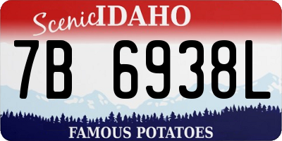 ID license plate 7B6938L