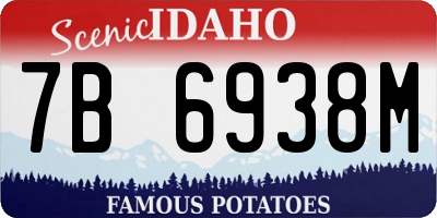 ID license plate 7B6938M