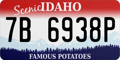 ID license plate 7B6938P
