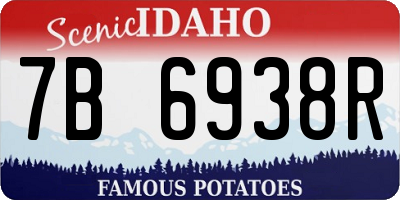 ID license plate 7B6938R