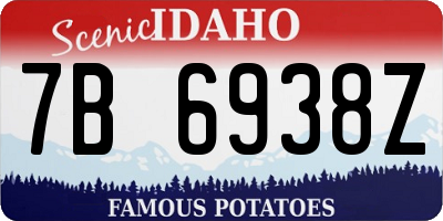 ID license plate 7B6938Z