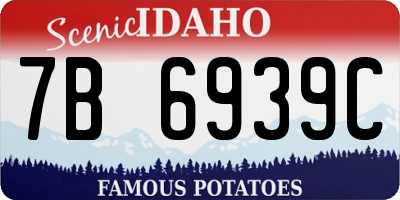ID license plate 7B6939C