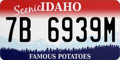 ID license plate 7B6939M