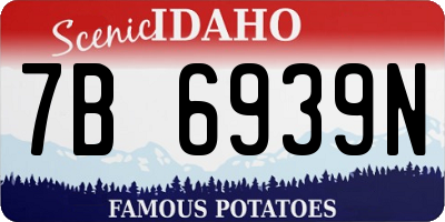 ID license plate 7B6939N
