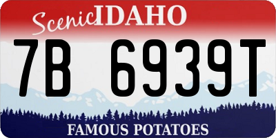 ID license plate 7B6939T