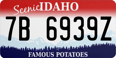 ID license plate 7B6939Z