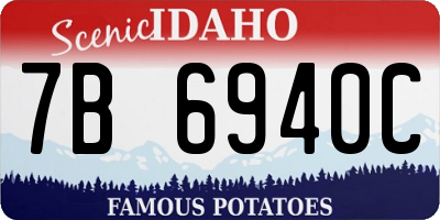 ID license plate 7B6940C