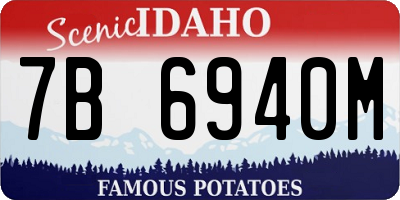 ID license plate 7B6940M