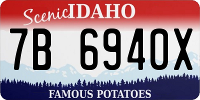 ID license plate 7B6940X