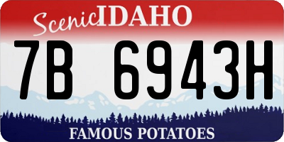 ID license plate 7B6943H