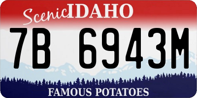 ID license plate 7B6943M