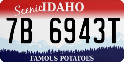 ID license plate 7B6943T
