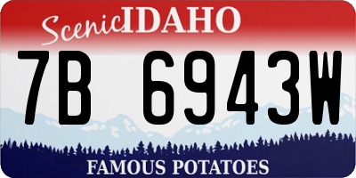 ID license plate 7B6943W