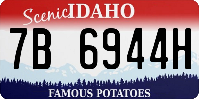 ID license plate 7B6944H