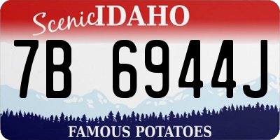 ID license plate 7B6944J