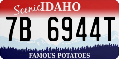 ID license plate 7B6944T