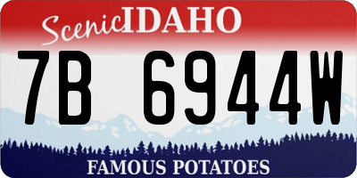 ID license plate 7B6944W