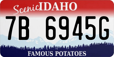 ID license plate 7B6945G