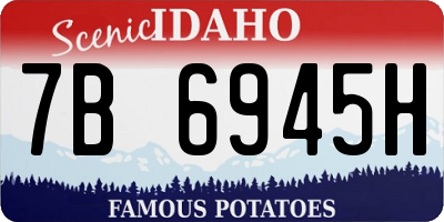ID license plate 7B6945H