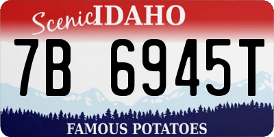 ID license plate 7B6945T