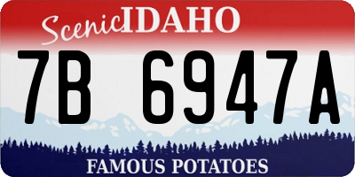 ID license plate 7B6947A