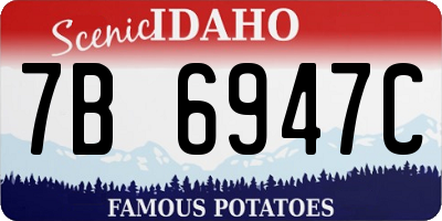 ID license plate 7B6947C