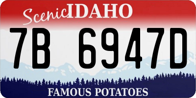 ID license plate 7B6947D