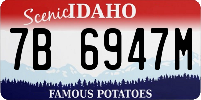 ID license plate 7B6947M