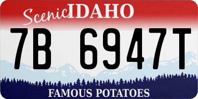 ID license plate 7B6947T