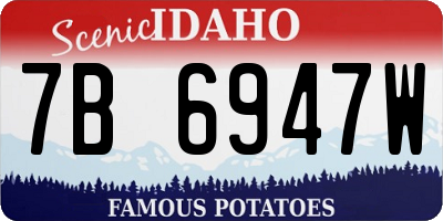 ID license plate 7B6947W